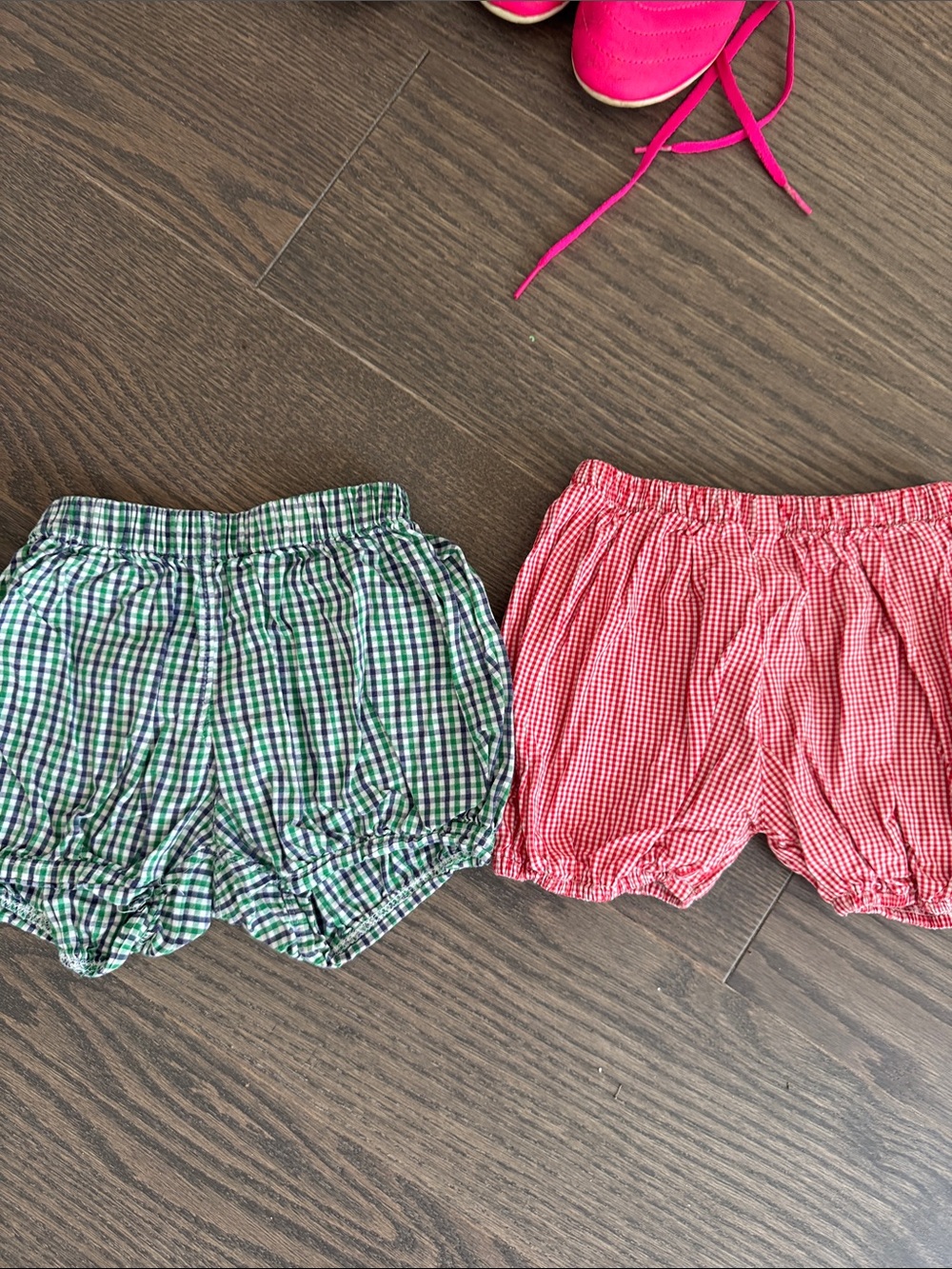 Boys Gingham Bubble Shorts - Red & Green